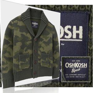 OSH KOSH Camo Shawl Collar Cardigan  |  12M